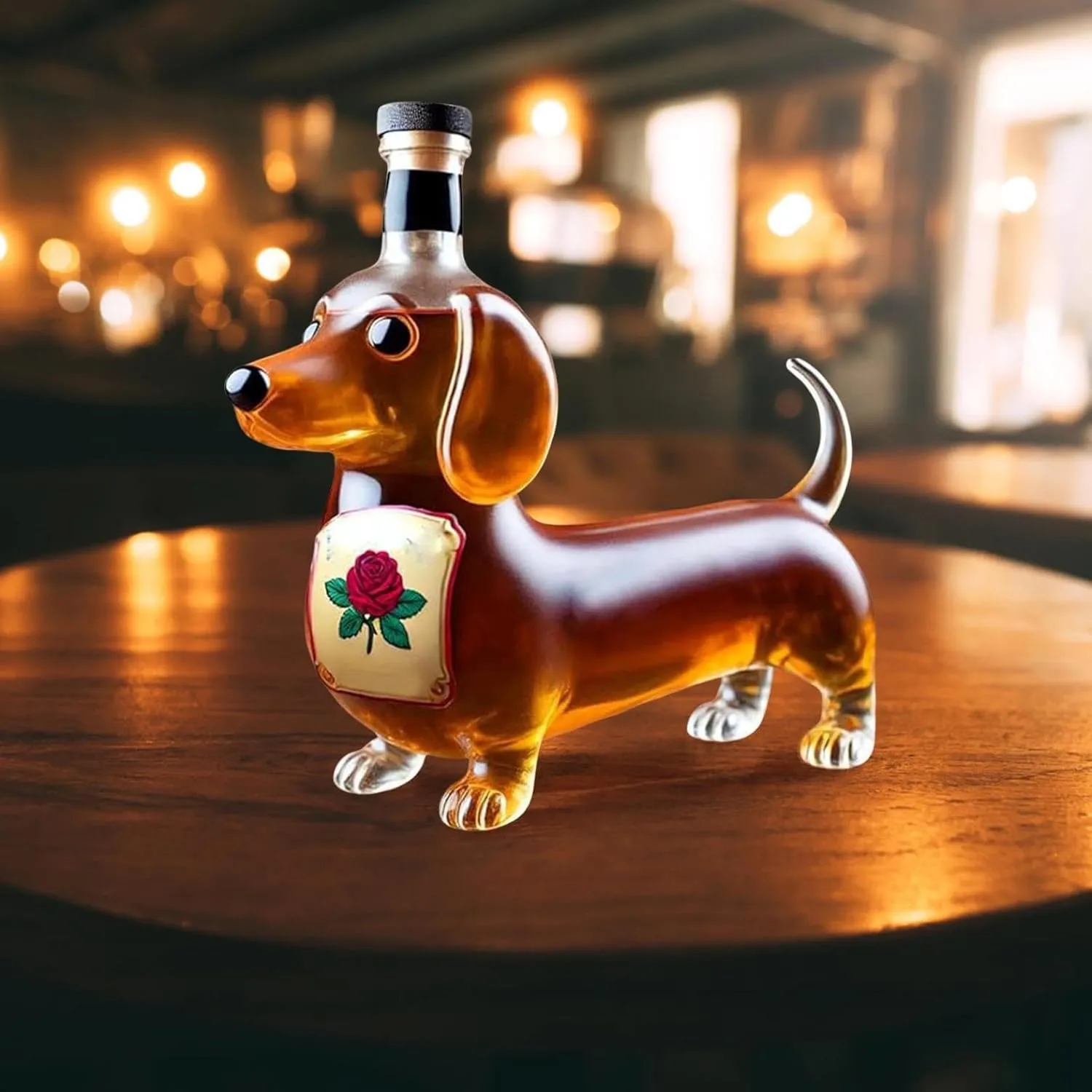 Funny Dachshund Whiskey Bottle, Dachshund Dog Whiskey Bottle, Unique Wine Decanter, Glass Dachshunds Statue Wine Bottles For Whiskey Lovers Dog Lovers, Decanters Sets for Home Bar Decoration (Style C)