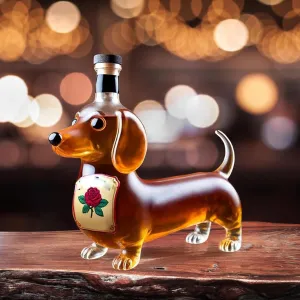Funny Dachshund Whiskey Bottle, Dachshund Dog Whiskey Bottle, Unique Wine Decanter, Glass Dachshunds Statue Wine Bottles For Whiskey Lovers Dog Lovers, Decanters Sets for Home Bar Decoration (Style C)