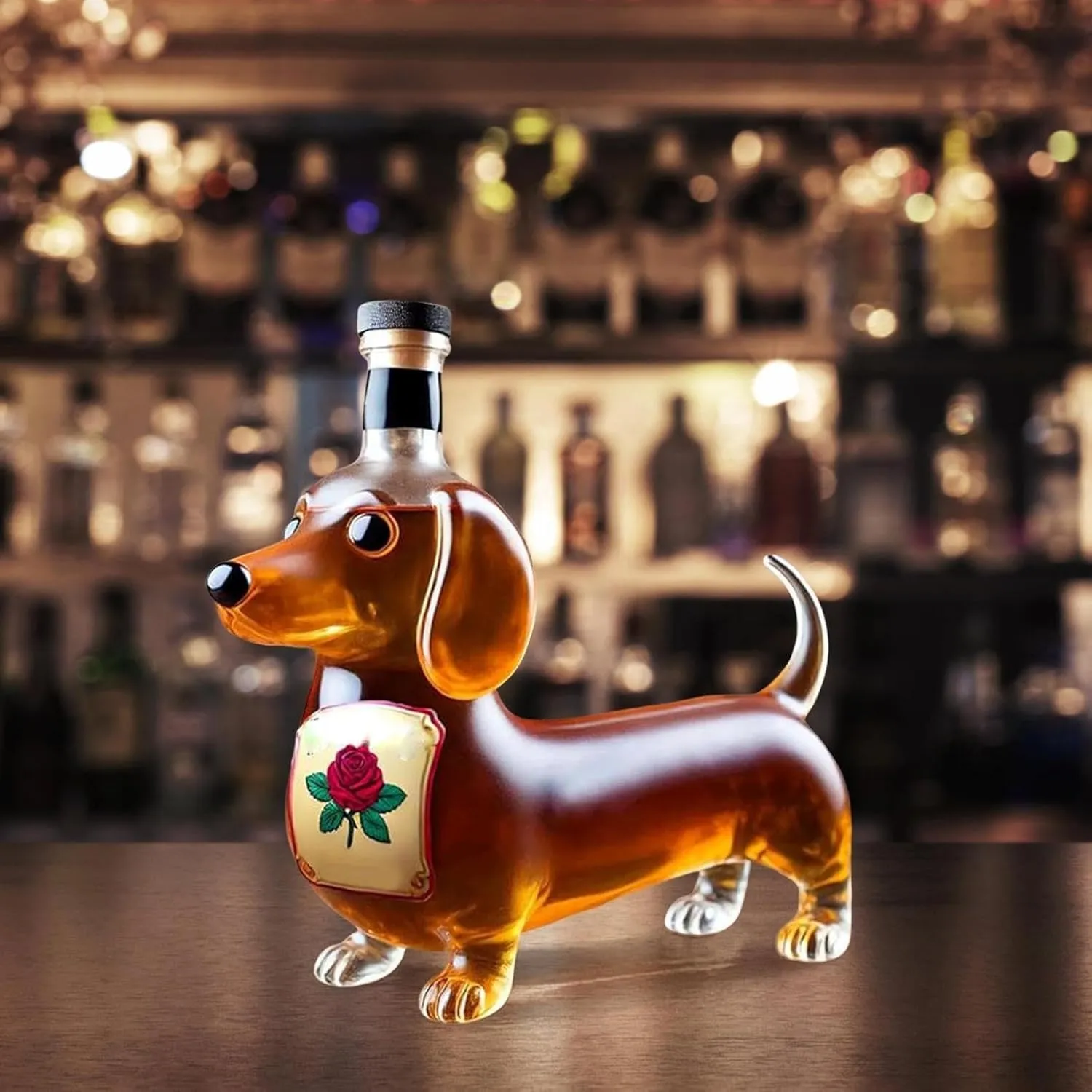 Funny Dachshund Whiskey Bottle, Dachshund Dog Whiskey Bottle, Unique Wine Decanter, Glass Dachshunds Statue Wine Bottles For Whiskey Lovers Dog Lovers, Decanters Sets for Home Bar Decoration (Style C)