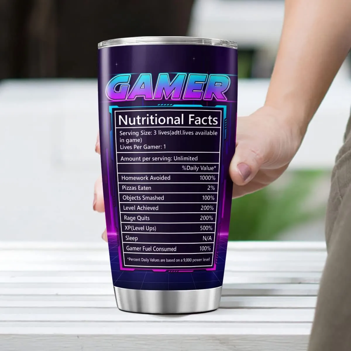 Gaming Coffee Tumbler 20 Oz Double Walled Stainless Steel Mug For Game Players Skull Gamer Gifts For Men Husband Father Him On Birthday Holiday Large Travel Insulated Cups