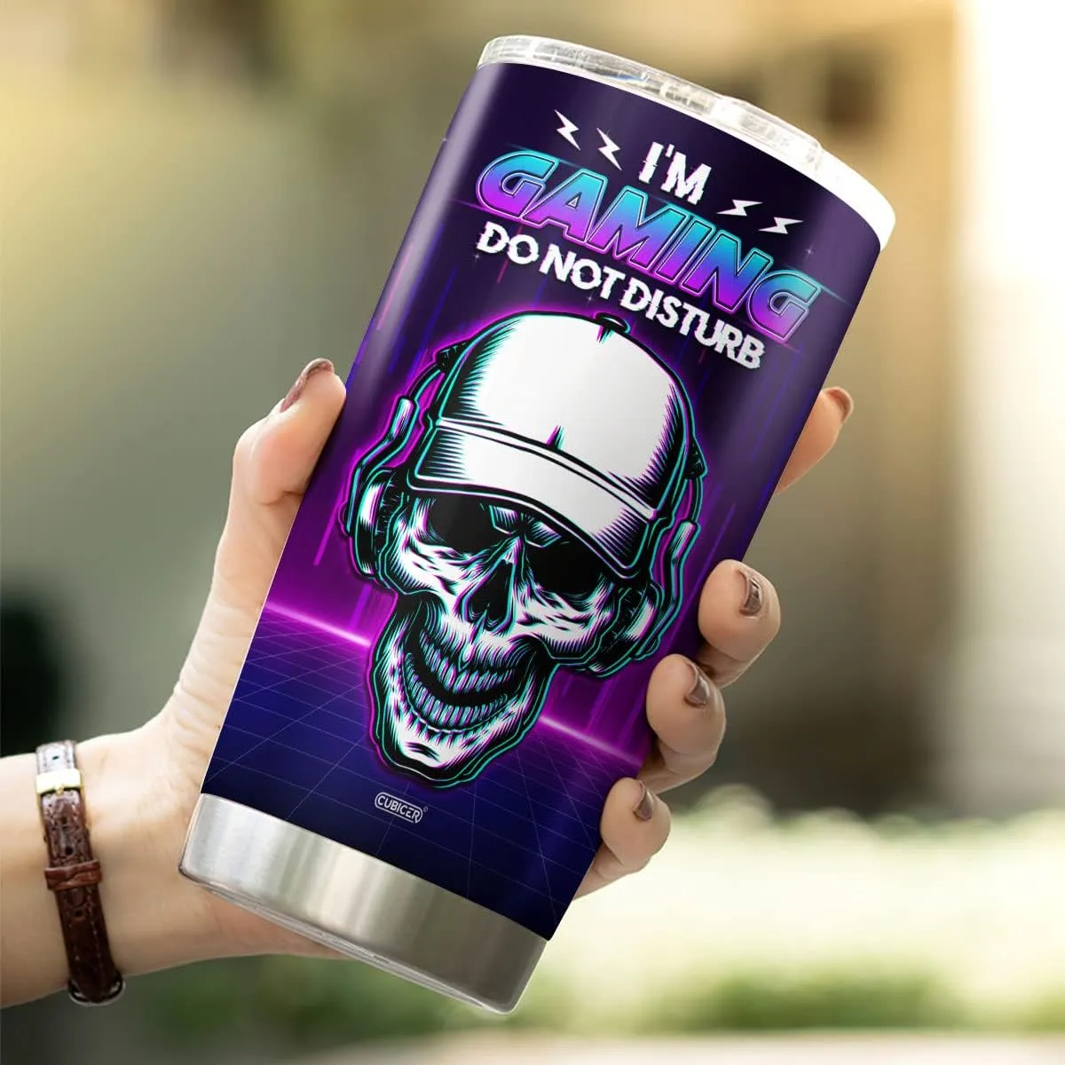 Gaming Coffee Tumbler 20 Oz Double Walled Stainless Steel Mug For Game Players Skull Gamer Gifts For Men Husband Father Him On Birthday Holiday Large Travel Insulated Cups
