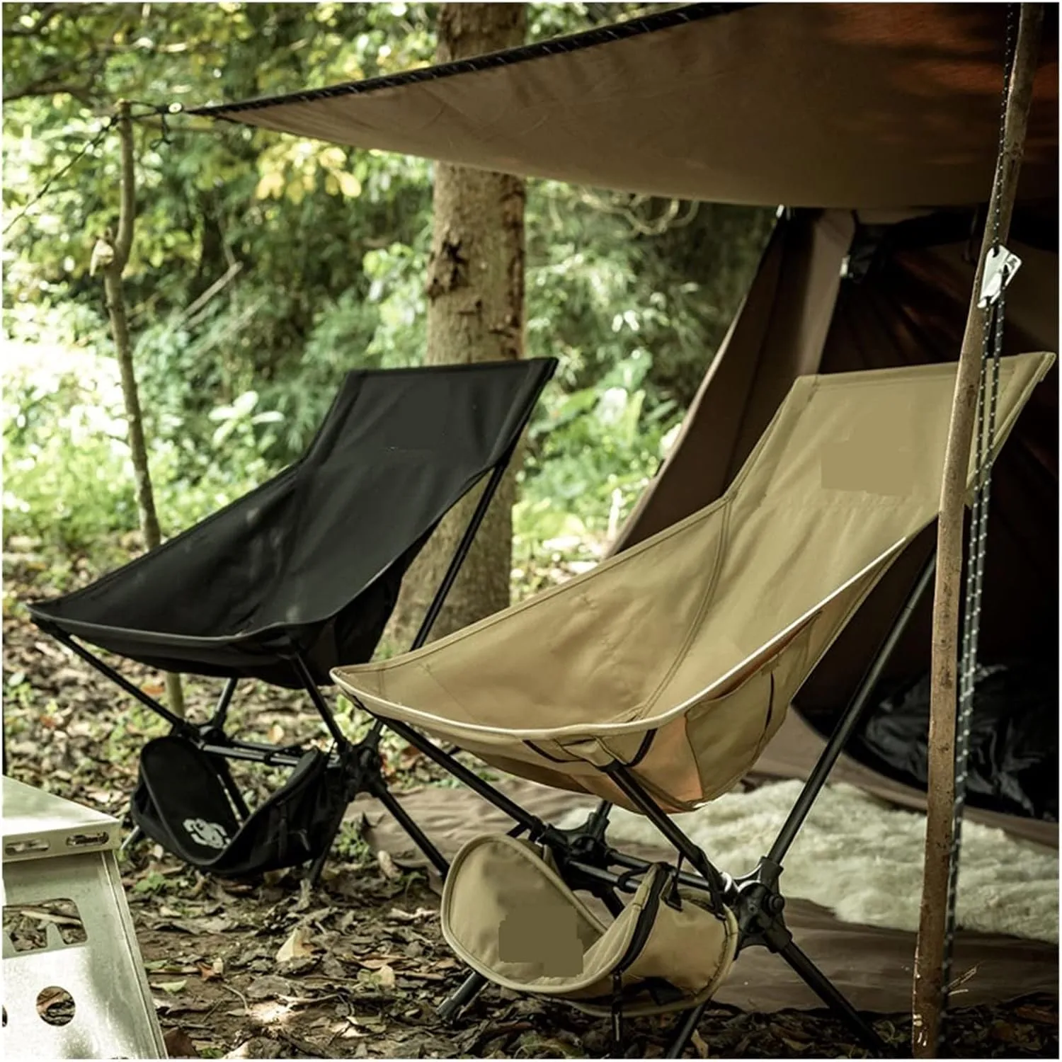 GaRcan Portable Camping Chairs Outdoor High Back Chair for Fishing Trekking BBQ Parties Gardening Indoor Use (Multicam)