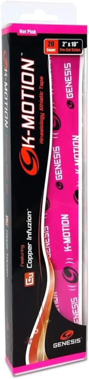 Genesis K-Motion Tape with Copper Infuzion- Pink Pre-Cut Pack