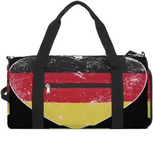 Germany Heart Shaped Retro Flag Gym Bag-Workout Organizer with Water Resistant Compartments for Gym Lovers, style-28-5