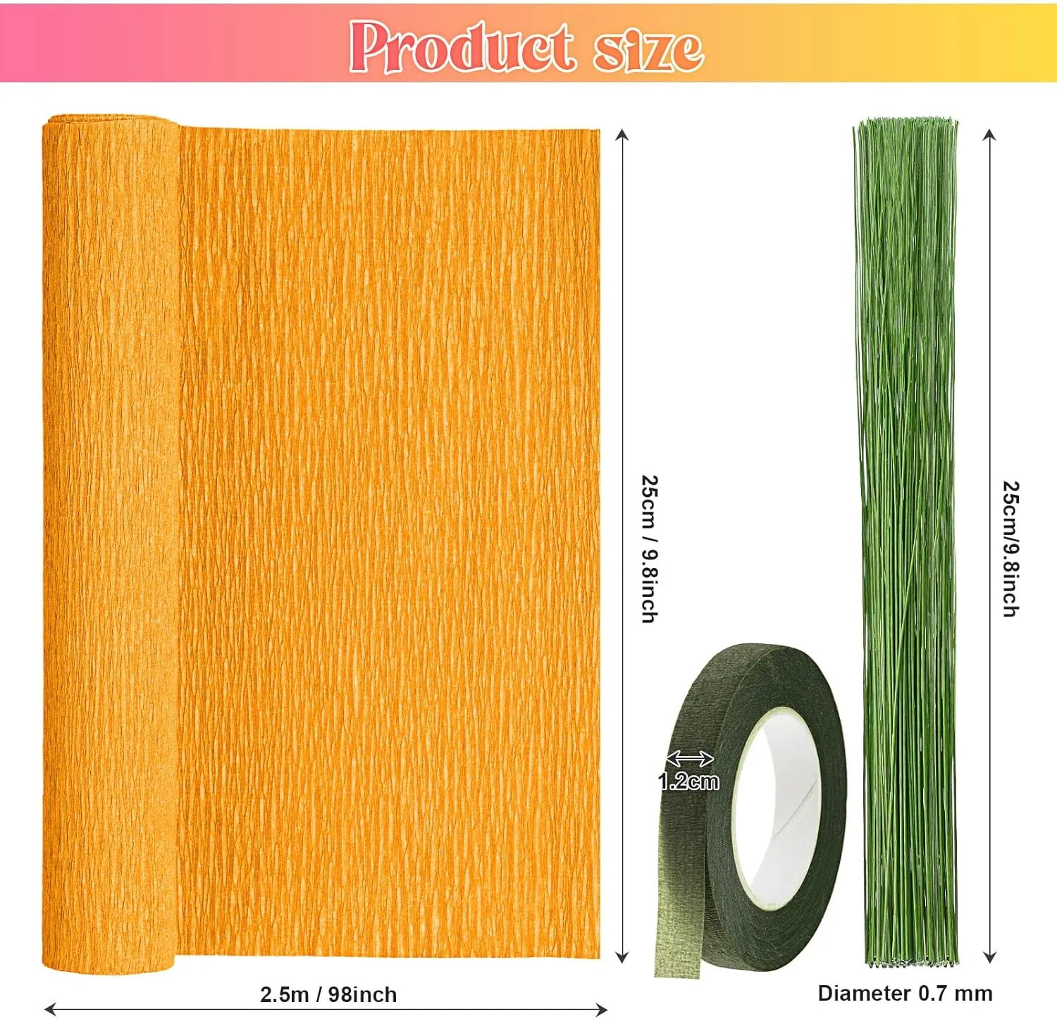 Gersoniel 57 Pcs Crepe Paper Flower DIY Kits 6 Rolls 35g Crepe Paper Sheets 50 Pcs Floral Iron Wire 10 Inch x 8 Feet 1 Roll 50 Meter for Birthday Party Wedding(Red Series)