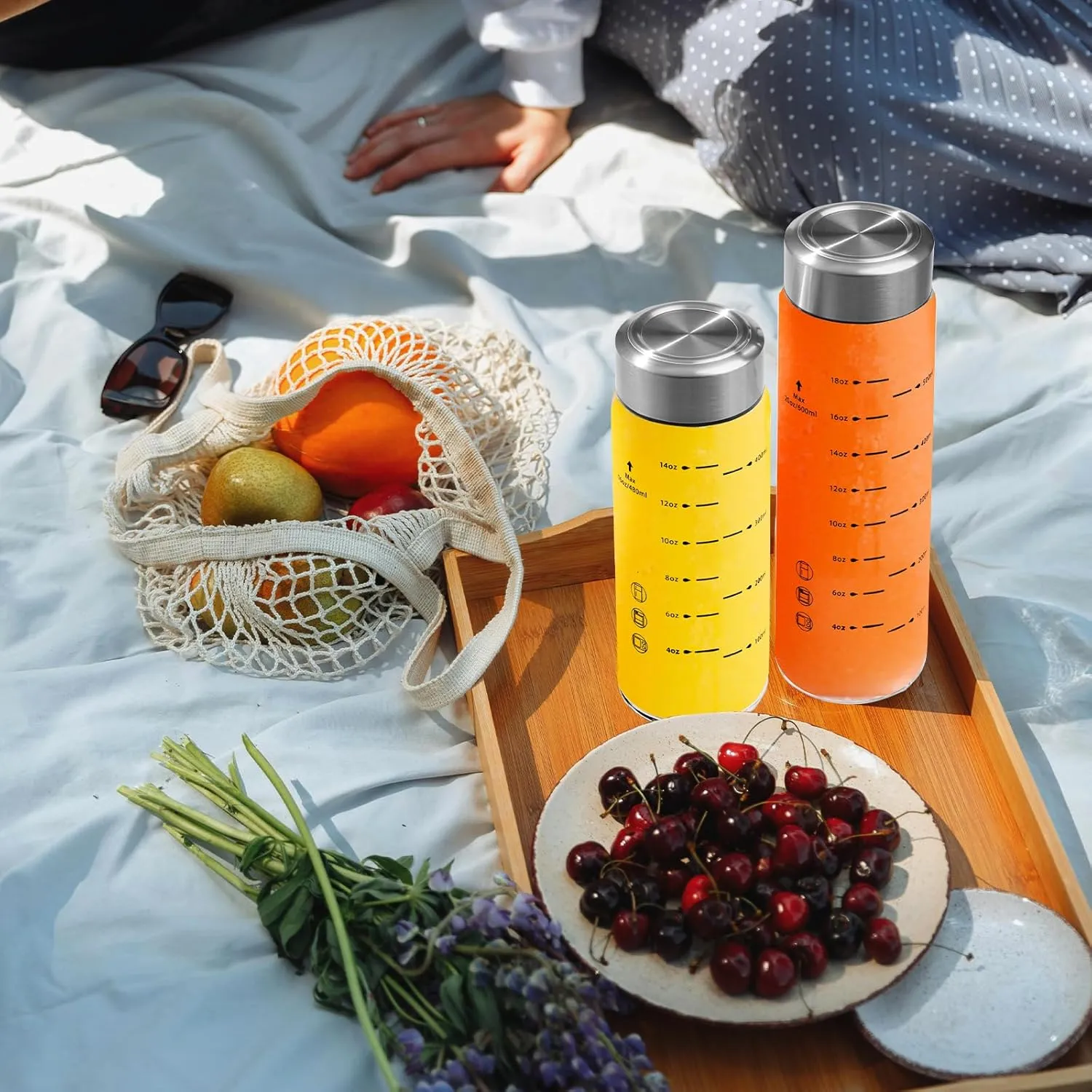 Glass Juice Bottles 6 Pack 20 oz - Wide Mouth Glass Water Bottles with Lids - Borosilicate,Stainless Steel Lids for Juicing, Smoothies, Infused Water, Beverage Storage, Leakproof, Reusable,BPA Free