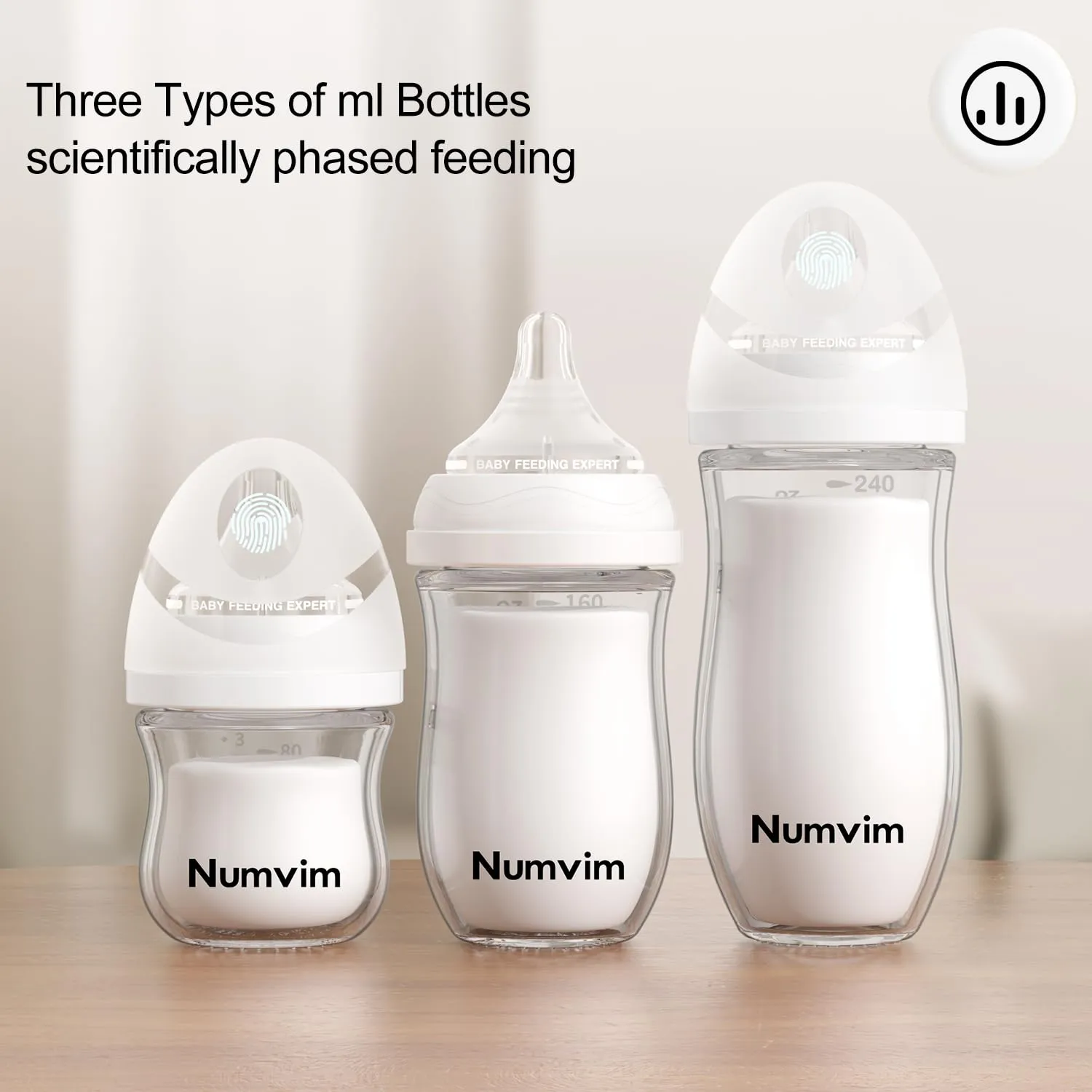 Glass Nurturing Baby Bottles Gentle & Extra Slow Flow, Newborn Breastfeeding Bottle with Anti Colic Nipple for 0 Months Babies, Includes SS Nipples(3Oz, 2 Packs)