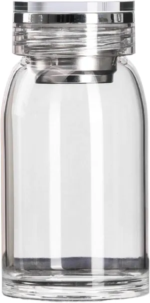 Glass Water Bottles,15oz Borosilicate Glass Water Bottle – Leakproof Wide Mouth Tea Infuser Bottle with Sleeve for Beverage, Juices, Tea