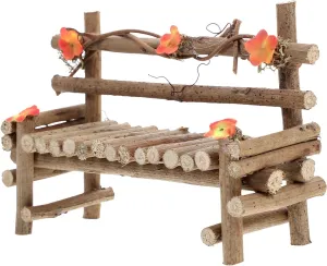 GLEAVI Micro Fairy Garden Bench Seat Miniature Park Bench Dollhouse Decor Miniature Wood Chair Perfect for Craft Projects