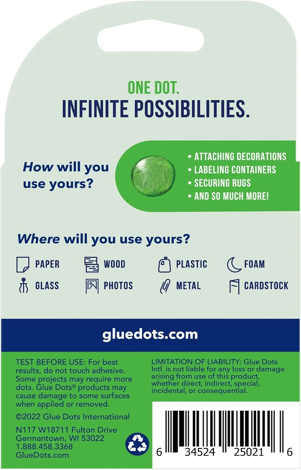 Glue Dots, Roll for everyday uses, 3-pack, ½”, .5 Inch, 900 Total Dots, Movable, Repositionable, Multi-Functional, Label Containers, Glue Stick and Tape Alternative, Clear