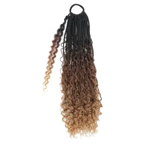Goddess Box Boho Braid Ponytail 24Inch 180Grams Boho Box Synthetic Hair For Black Women (1B/30/27)