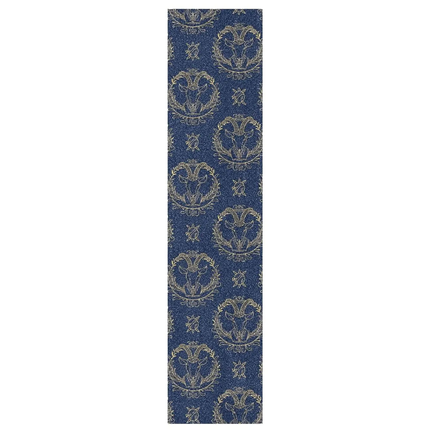 Gold Zodiac Sign Aries Navy Blue Grips Tape for Skateboards Waterproof Fusion Grip Tapes for Scooters Grips Tapes Designs Longboard Tear-Proof Cruiser Board Grip Tape, 44×10 Inch