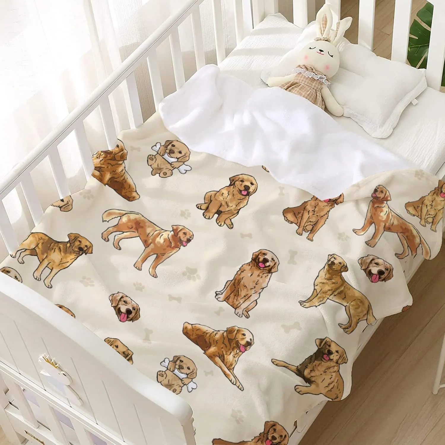 Golden Retriever Blanket, Golden Retriever Gifts for Women, Golden Retriever Baby Throw Blanket for Boys Girls, Best Gift for Golden Retriever Lover, Soft Flannel Fleece Dog Blanket, 60"x50" for Teens