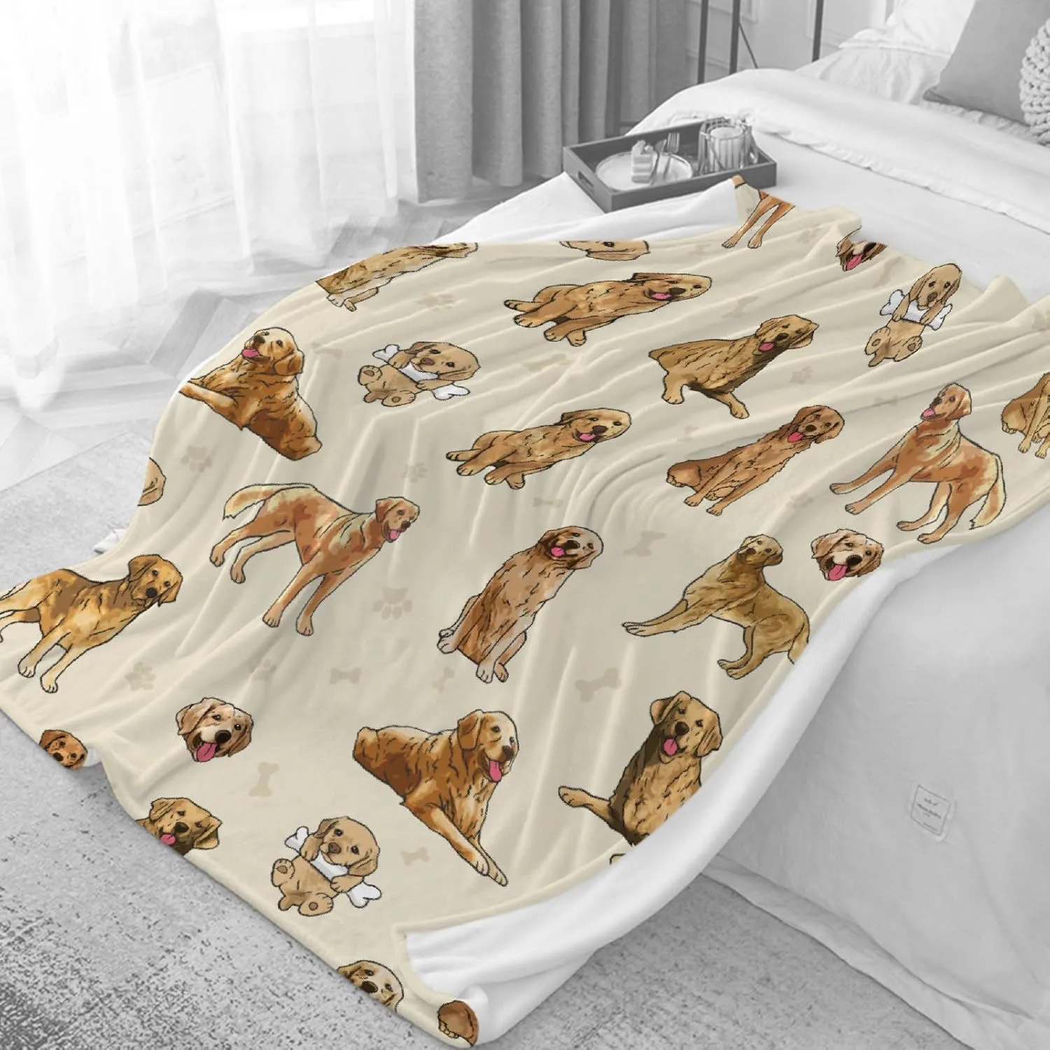 Golden Retriever Blanket, Golden Retriever Gifts for Women, Golden Retriever Baby Throw Blanket for Boys Girls, Best Gift for Golden Retriever Lover, Soft Flannel Fleece Dog Blanket, 60"x50" for Teens