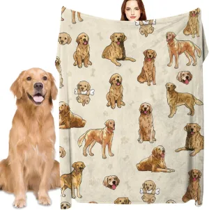 Golden Retriever Blanket, Golden Retriever Gifts for Women, Golden Retriever Baby Throw Blanket for Boys Girls, Best Gift for Golden Retriever Lover, Soft Flannel Fleece Dog Blanket, 60"x50" for Teens