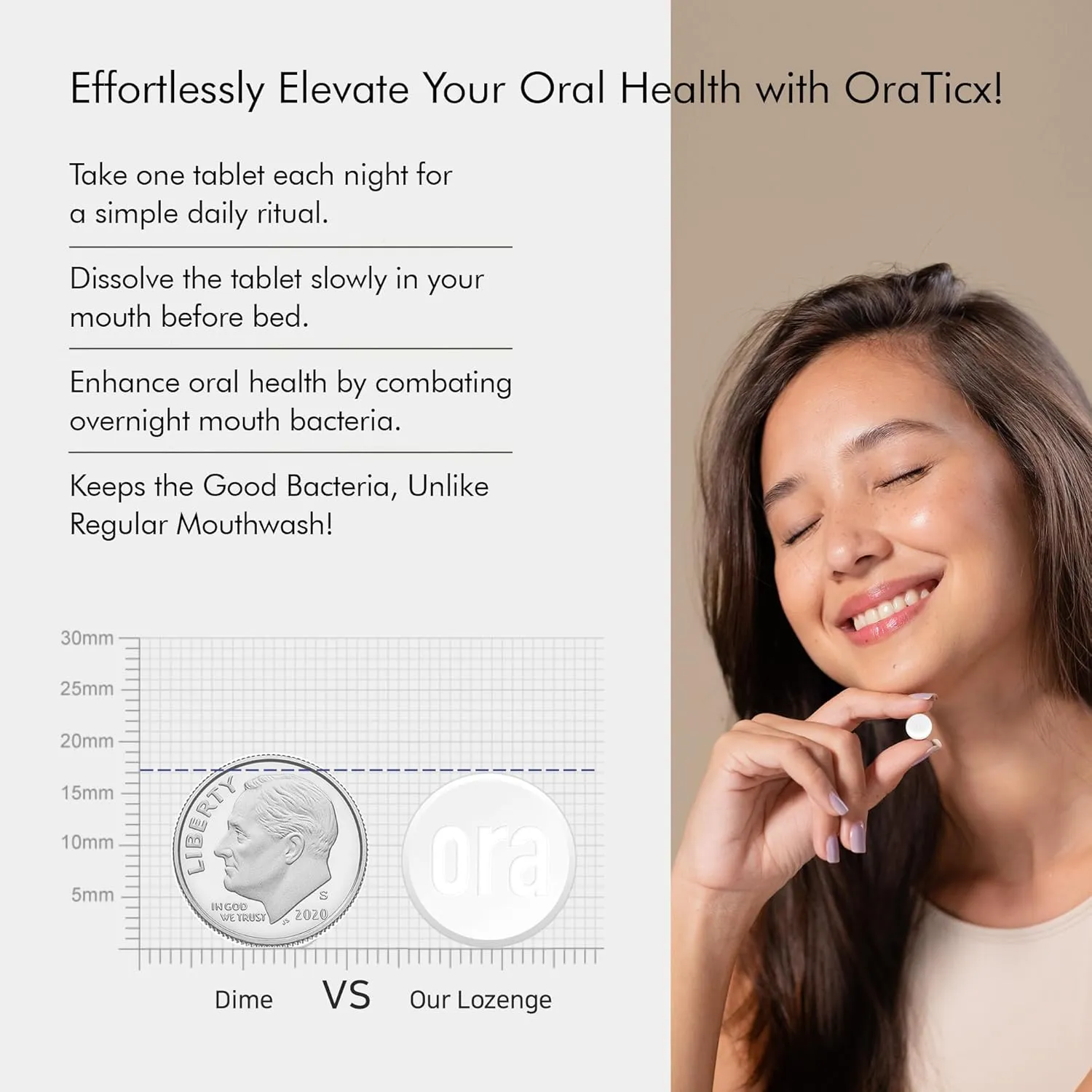 Green Breath Oral Care Probiotics, Naturally Support Freshens Bad Breath & Healthy Mouth, Dental Probiotic Supplement 8 Billion CFU, Mint Flavor 30 Lozenges 1-PK