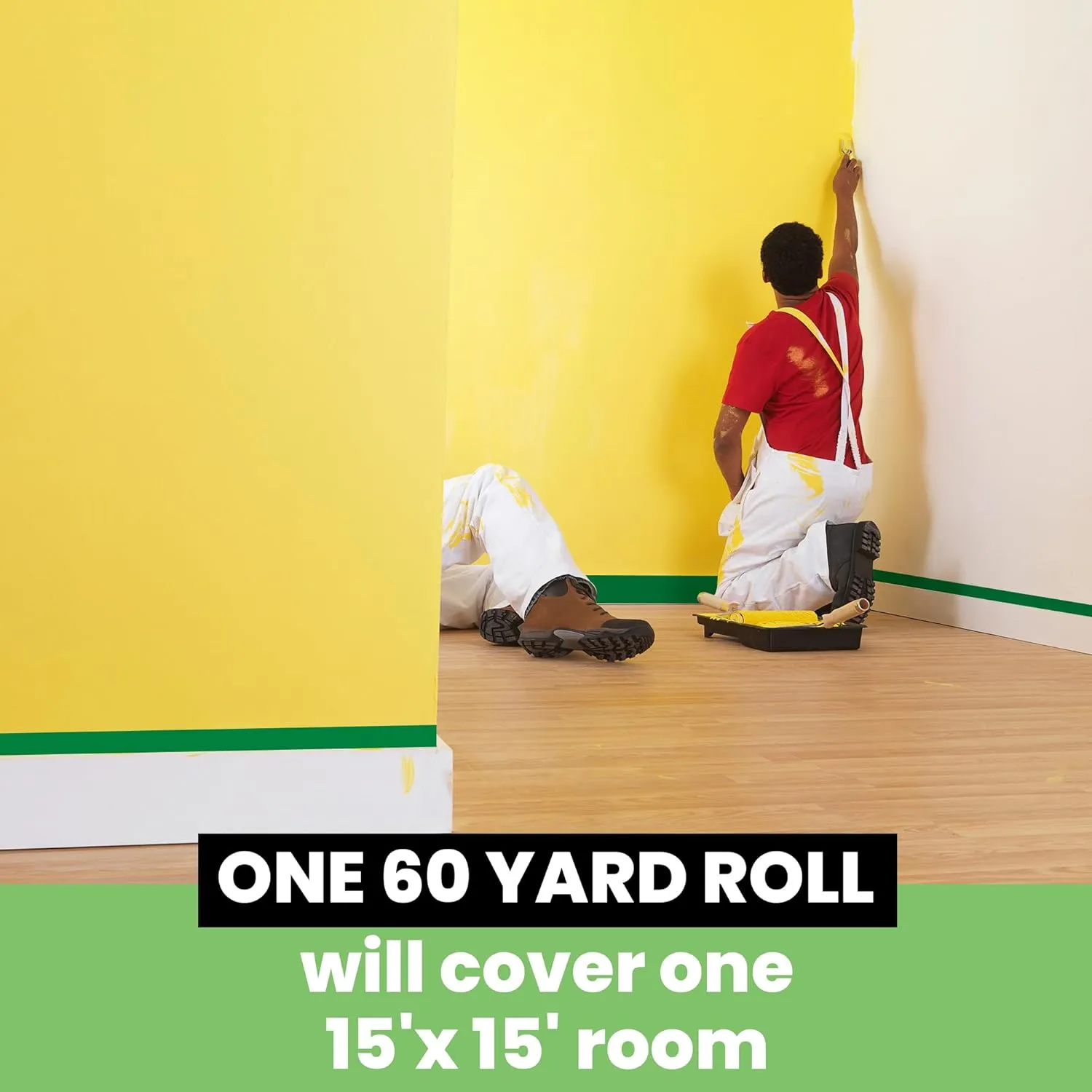 Green Painters Tape Multi-Surface Masking Tape 1.88 inch x 60 Yard, Indoor and Outdoor Painting Tape, Residue Free Easy Removal with Sharp Lines, Paint Tape for Walls, Auto, Home, 6Rolls