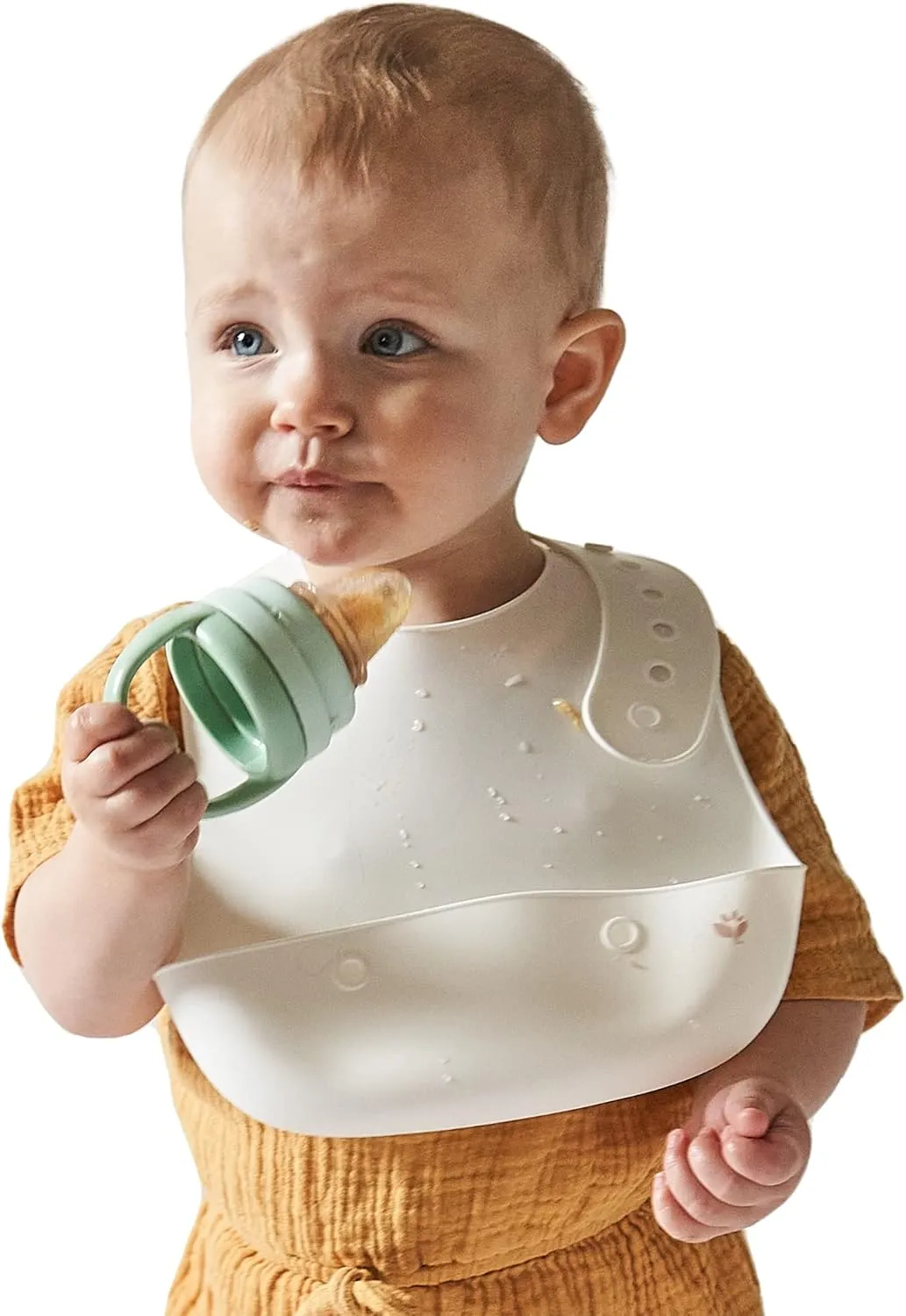 green sprouts Unisex Baby Silicone Scoop Bib