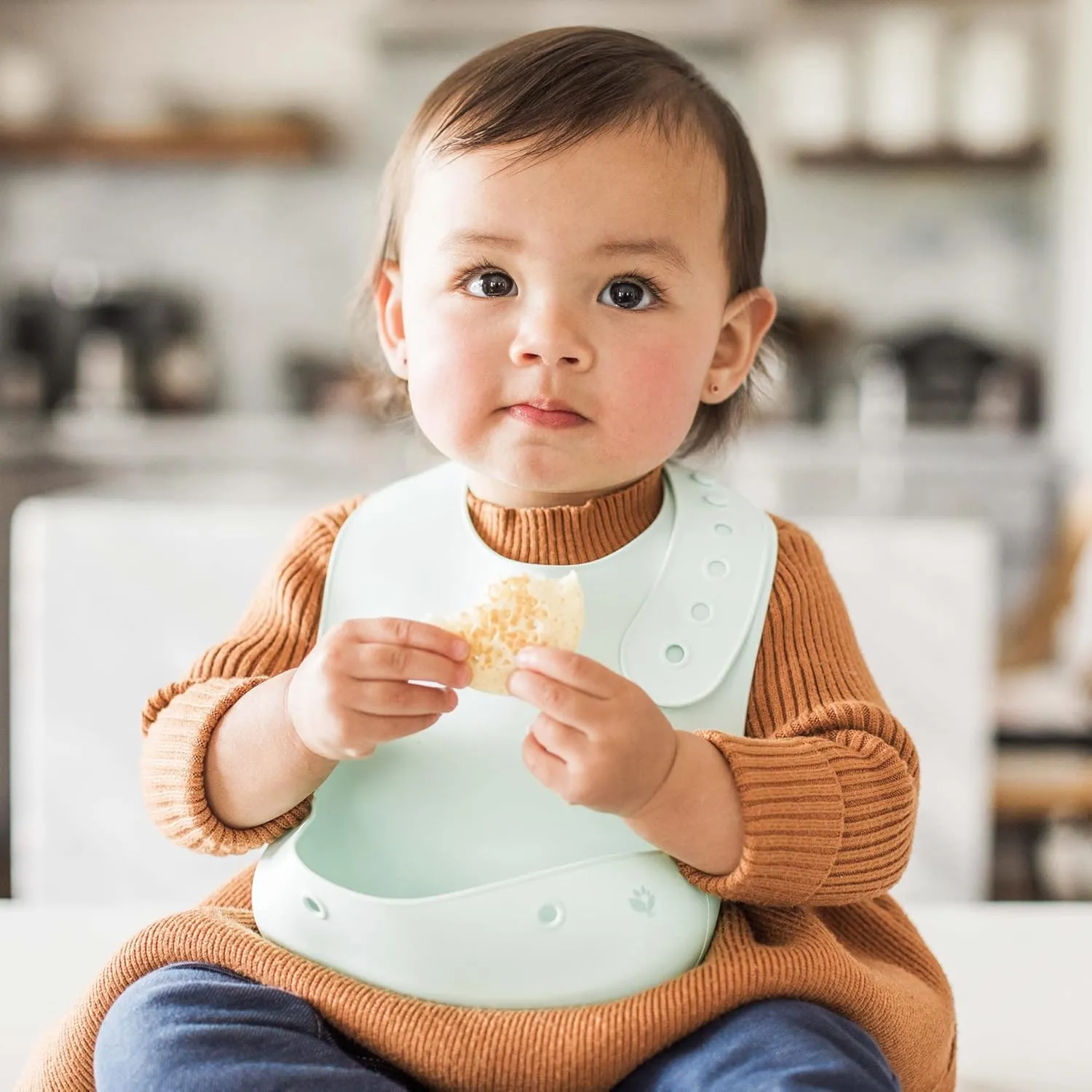 green sprouts Unisex Baby Silicone Scoop Bib
