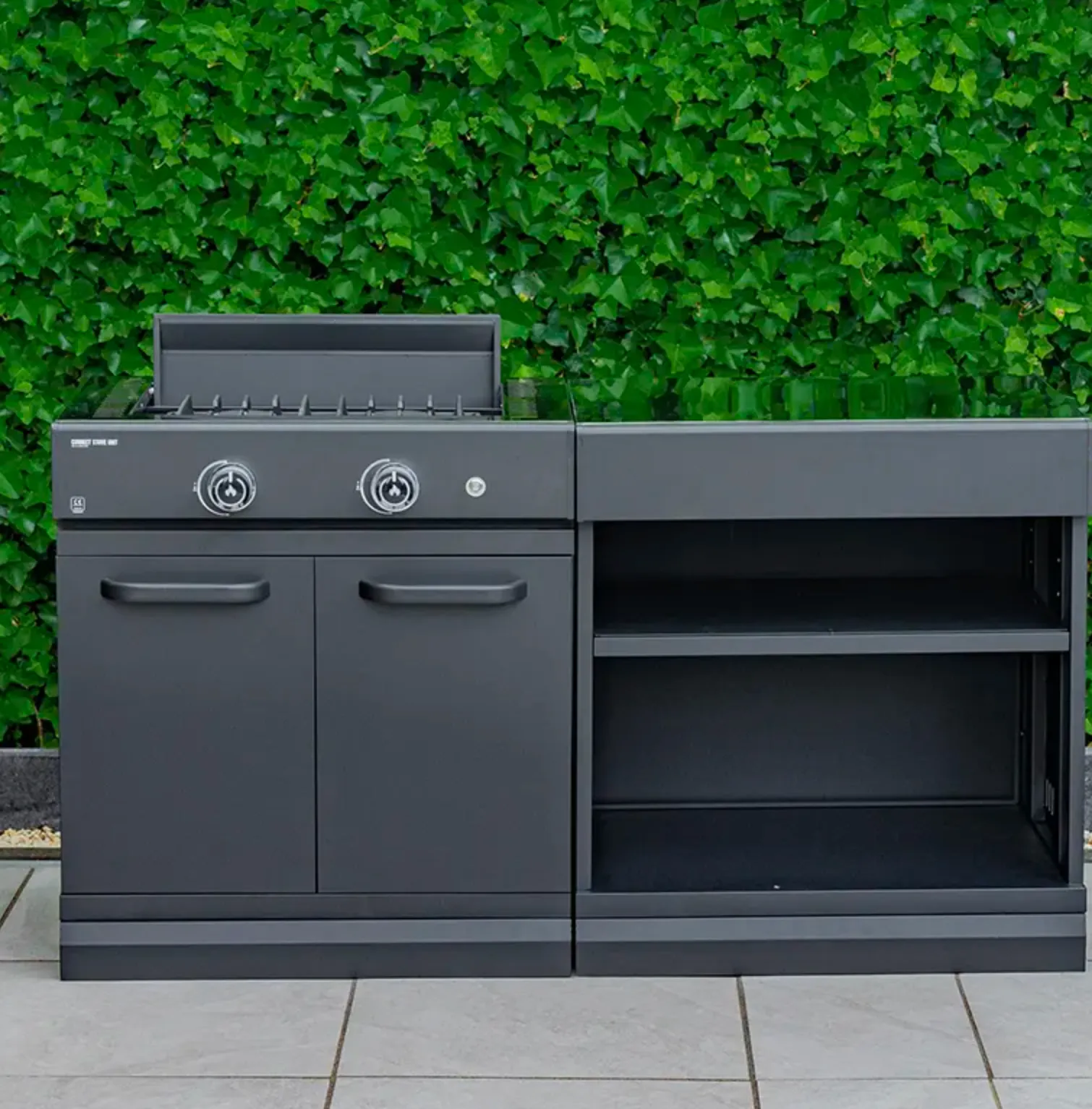 GRLLR Outdoor Kitchen 5 Burner BBQ, Stove unit,Fridge, Sink and Kamado
