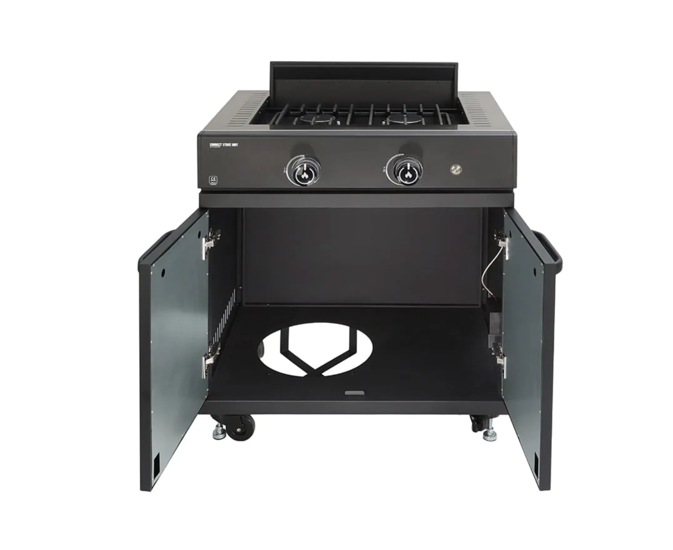 GRLLR Outdoor Kitchen 5 Burner BBQ, Stove unit,Fridge, Sink and Kamado