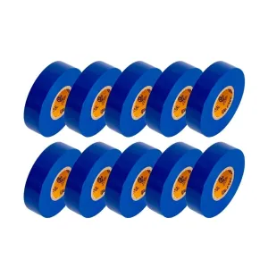 GTSE Blue Electrical Tape, 10 Rolls – Waterproof, Industrial Grade Vinyl, 3/4 in x 66ft– Strong Self-Adhesive PVC Electric Tape for Wire Insulation, 7 Mil, 600V – UL/CSA Listed