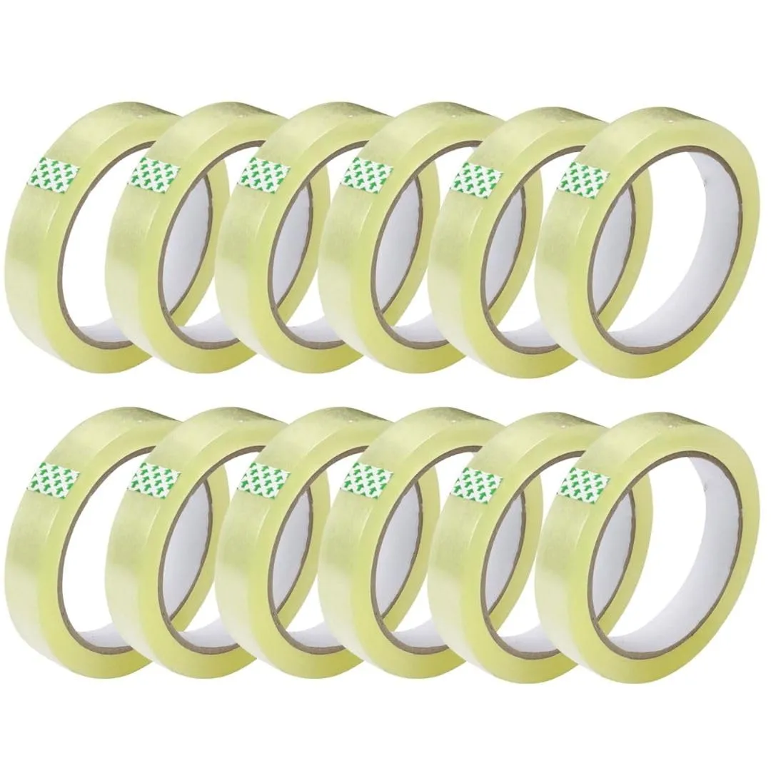 GTSE Premium Clear Tape, 1 inch x 217 feet, Strong Transparent Gift Wrap Tape for Home, Office, 12 Rolls