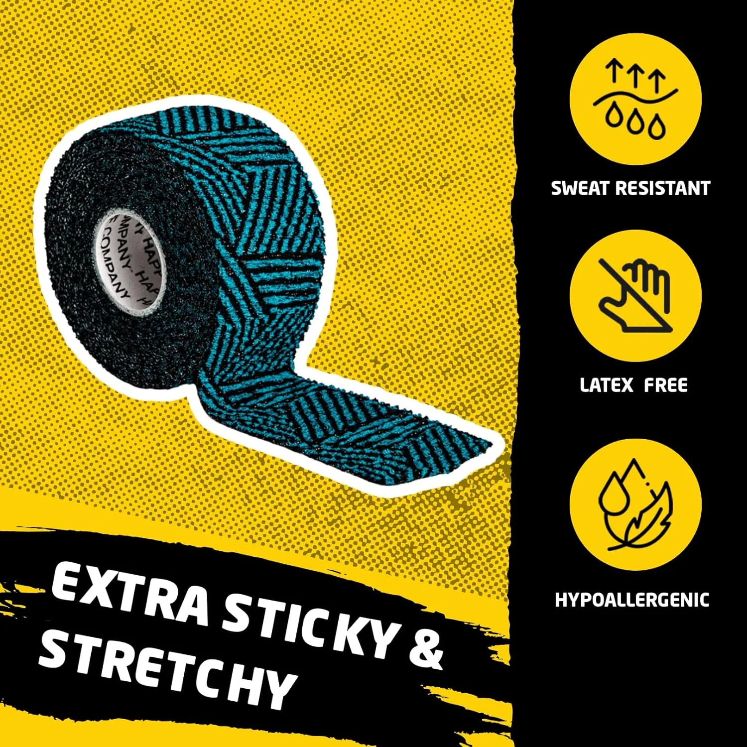 Gym & Hook Grip Tape - Thumb & Finger Protection - for Cross Training, Weightlifting, Gymnastics & More - Stretchy Adhesive Athletic Weightlifting Tape - 24 ft Long 3 Pack