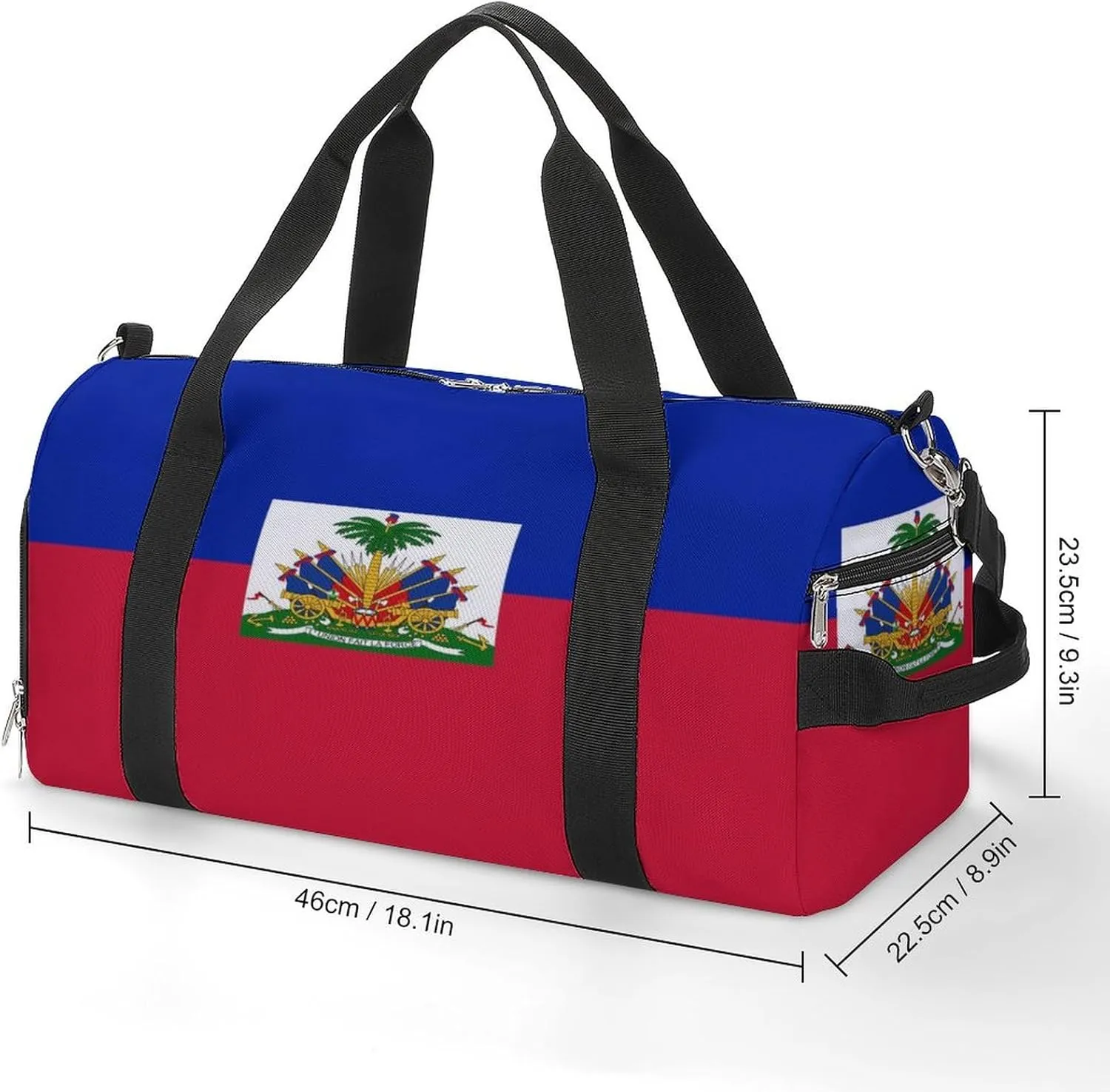 Haiti Flag Gym Bag-Workout Organizer with Water Resistant Compartments for Gym Lovers