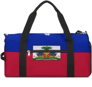 Haiti Flag Gym Bag-Workout Organizer with Water Resistant Compartments for Gym Lovers