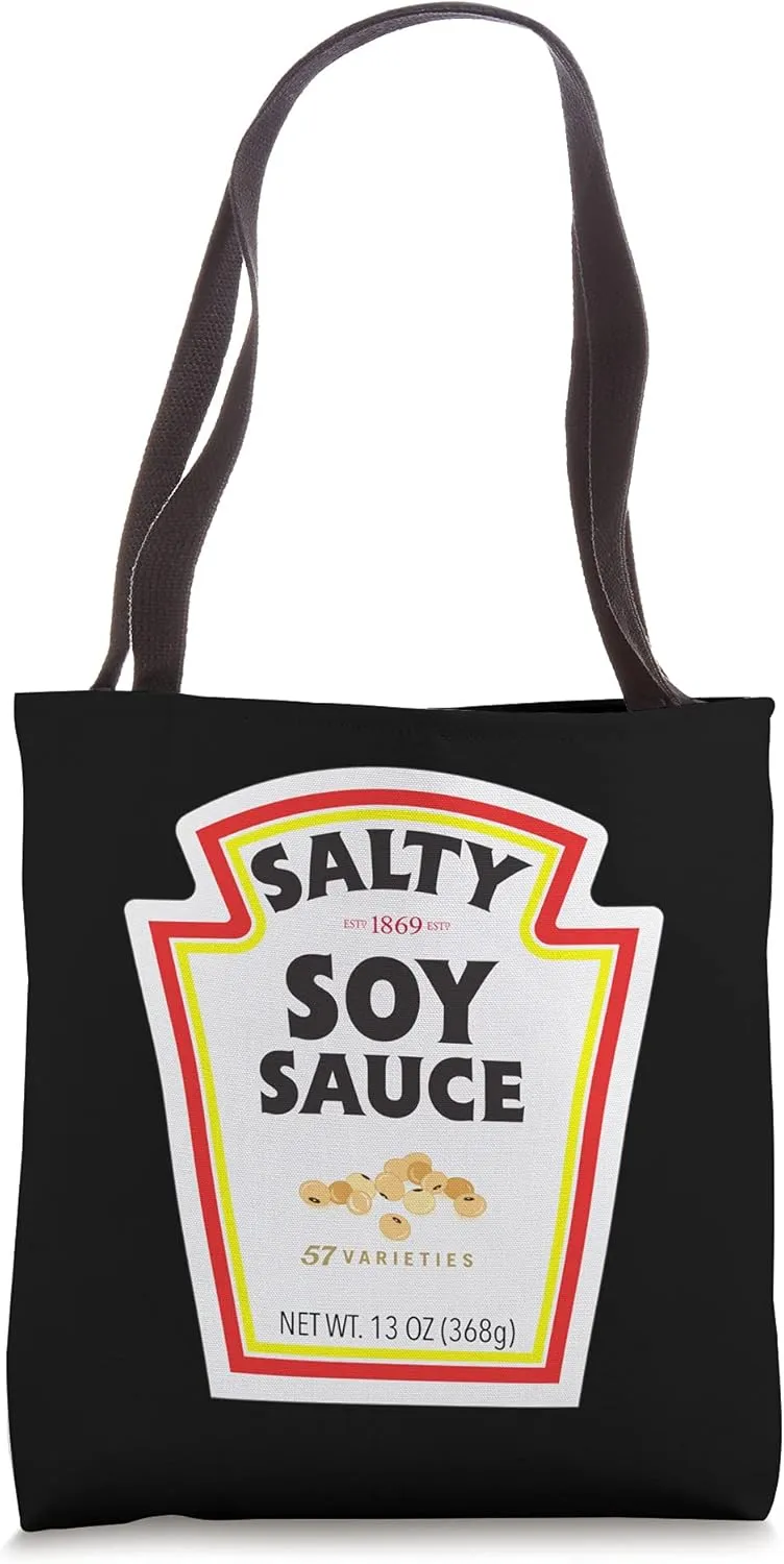 Halloween Matching Costume Salty Soy Sauce Bottle Label Tote Bag