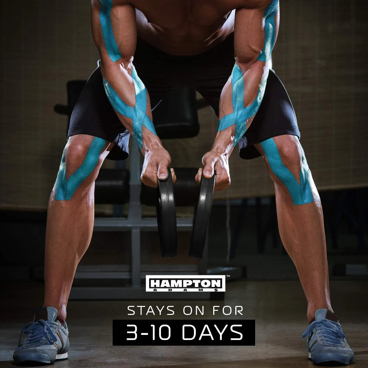 Hampton Adams | As Seen on Shark Tank | Elastic Kinesiology Tape (Bulk Roll) | 135ft Uncut | Supports & Protects Muscle Wrist Knee Shoulder Back Plantar Fasciitis | Waterproof Hypoallergenic