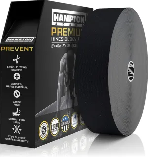Hampton Adams | As Seen on Shark Tank | Elastic Kinesiology Tape (Bulk Roll) | 135ft Uncut | Supports & Protects Muscle Wrist Knee Shoulder Back Plantar Fasciitis | Waterproof Hypoallergenic