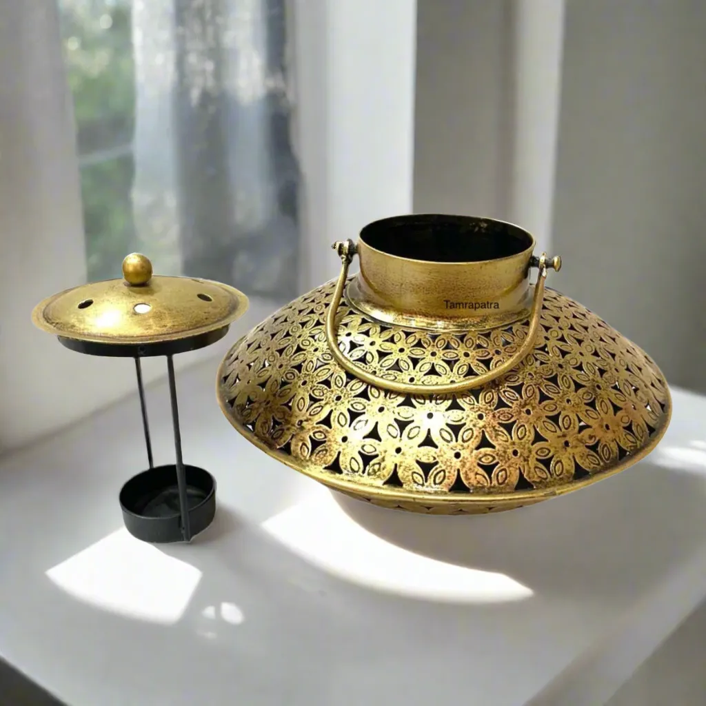 Handi Style Hanging Tea Light Holder Metal Lantern Vintage Art By Tamrapatra