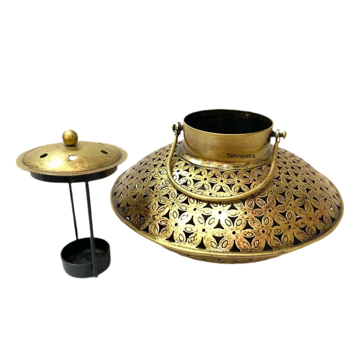 Handi Style Hanging Tea Light Holder Metal Lantern Vintage Art By Tamrapatra
