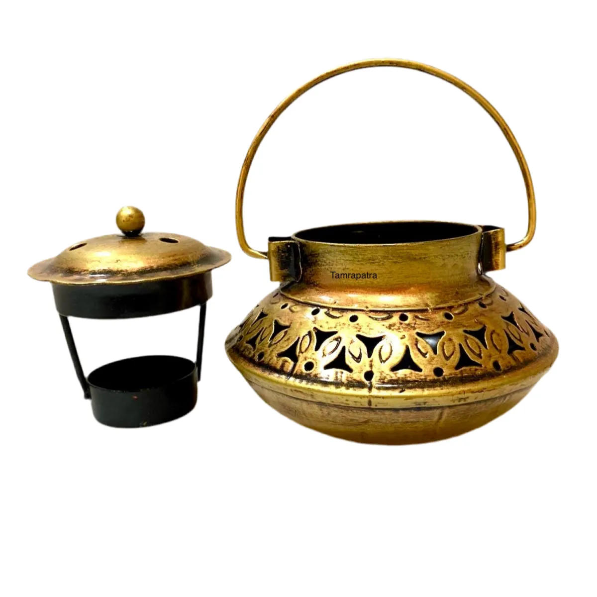 Handi Style Hanging Tea Light Holder Metal Lantern Vintage Art By Tamrapatra