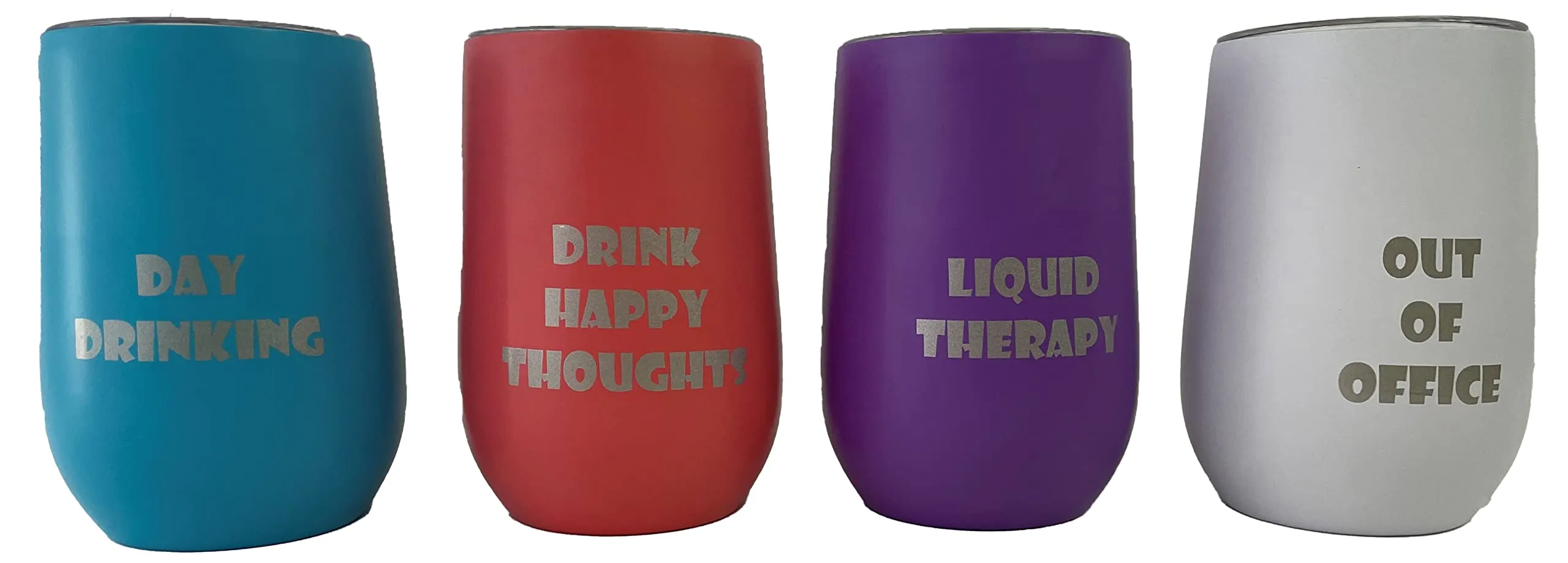 Happy Hour 16 oz Double Wall Insulated Tumblers - Set of 4