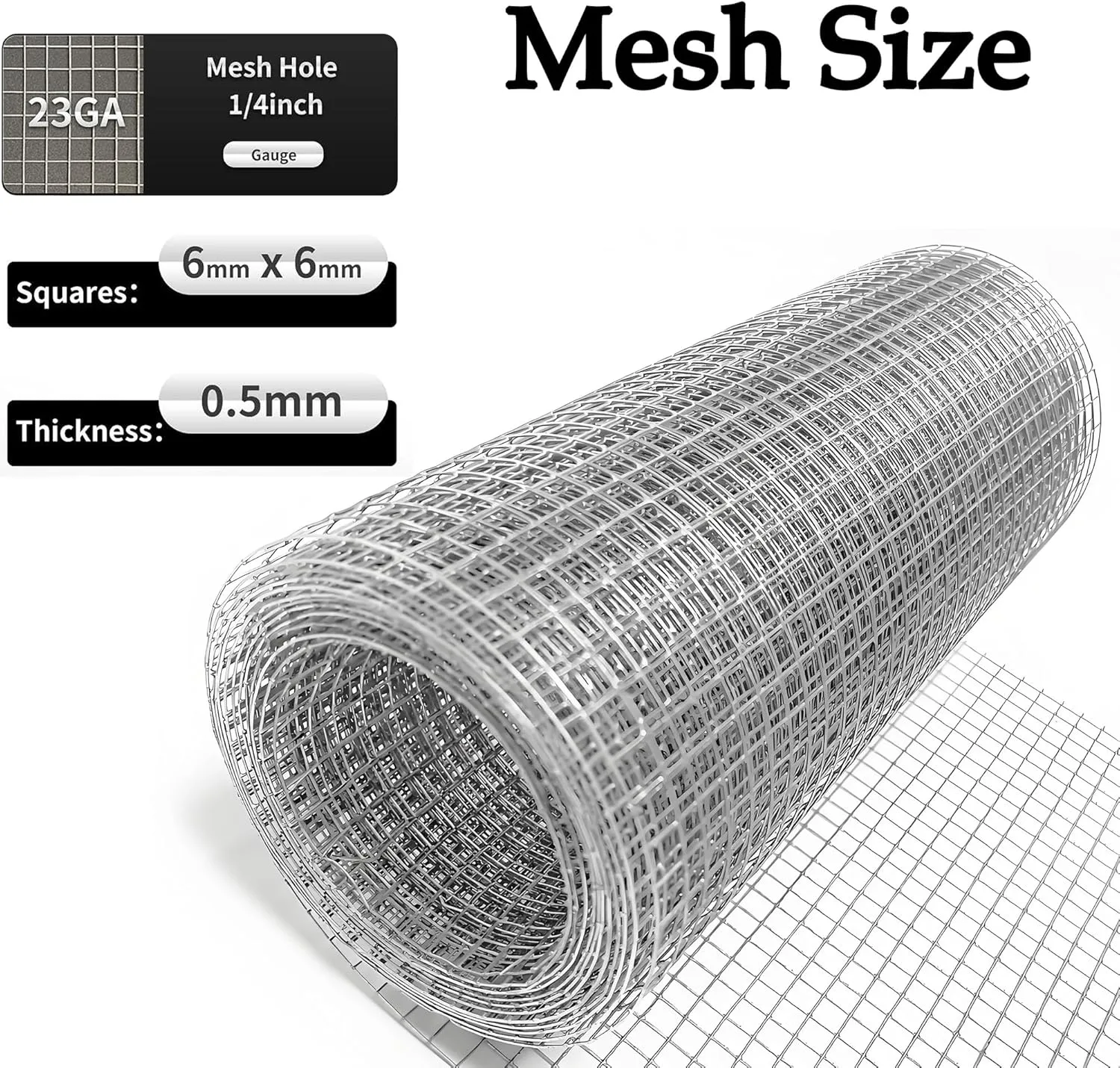 Hardware Cloth 1/4 inch 12IN x20FT Galvanized After Welding 23 Gauge,Chicken Wire Mesh Screen Fence, Heavy Duty Wire Mesh Roll for Chicken Pen/Coop Fences, Garden Fences,Poultry Netting Cage