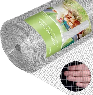 Hardware Cloth 1/4 Inch 48 x 100 ft 23 gauge Hot Dipped Galvanized After Welding Fence Wire Mesh Roll Hardware Mesh Chicken Rabbit Snake Cage Welding Fencing
