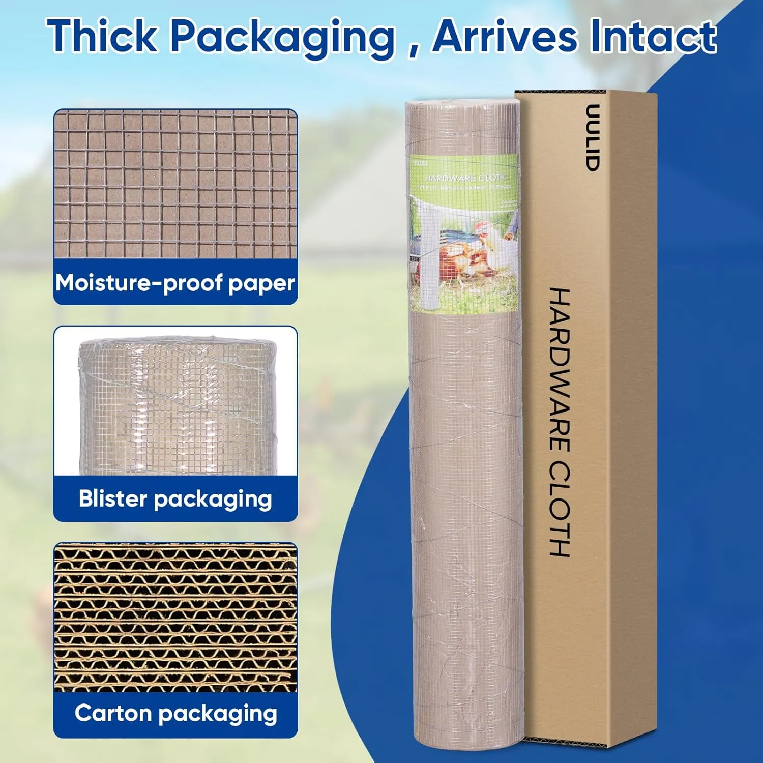 Hardware Cloth 1/4 Inch 48 x 100 ft 23 gauge Hot Dipped Galvanized After Welding Fence Wire Mesh Roll Hardware Mesh Chicken Rabbit Snake Cage Welding Fencing