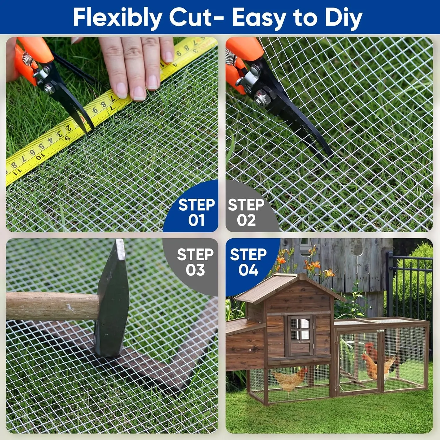 Hardware Cloth 1/4 Inch 48 x 100 ft 23 gauge Hot Dipped Galvanized After Welding Fence Wire Mesh Roll Hardware Mesh Chicken Rabbit Snake Cage Welding Fencing
