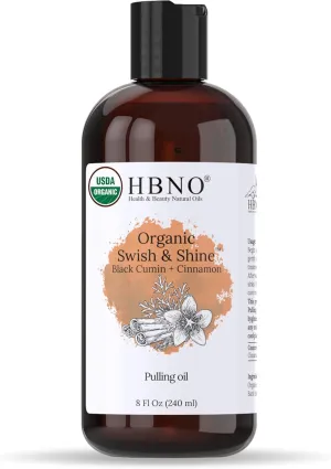 HBNO Black Cumin Oil pulling cinnamon - Huge 8 oz (240ml) Value Size - Ideal for everyday use as a mouth freshener