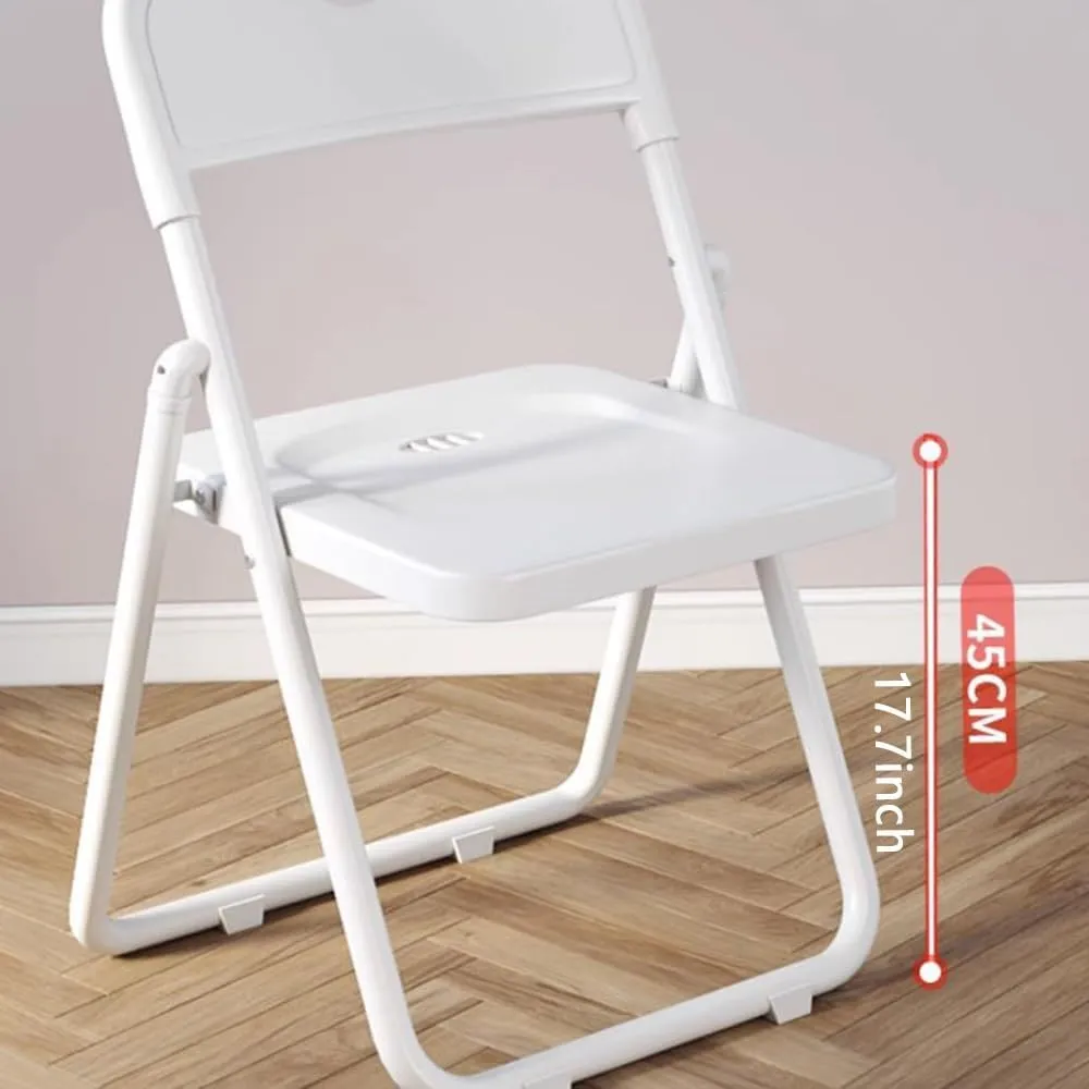HCZION Plastic Folding Chair Outdoor Stackable Chair Portable Dining Chairs Fold Up Party Chair Garage Folding Stool with Backrest Lightweight Camping Chair (Color : Black)