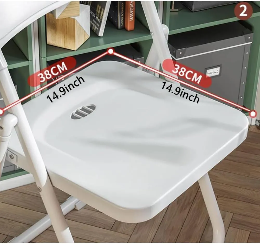 HCZION Plastic Folding Chair Outdoor Stackable Chair Portable Dining Chairs Fold Up Party Chair Garage Folding Stool with Backrest Lightweight Camping Chair (Color : Black)