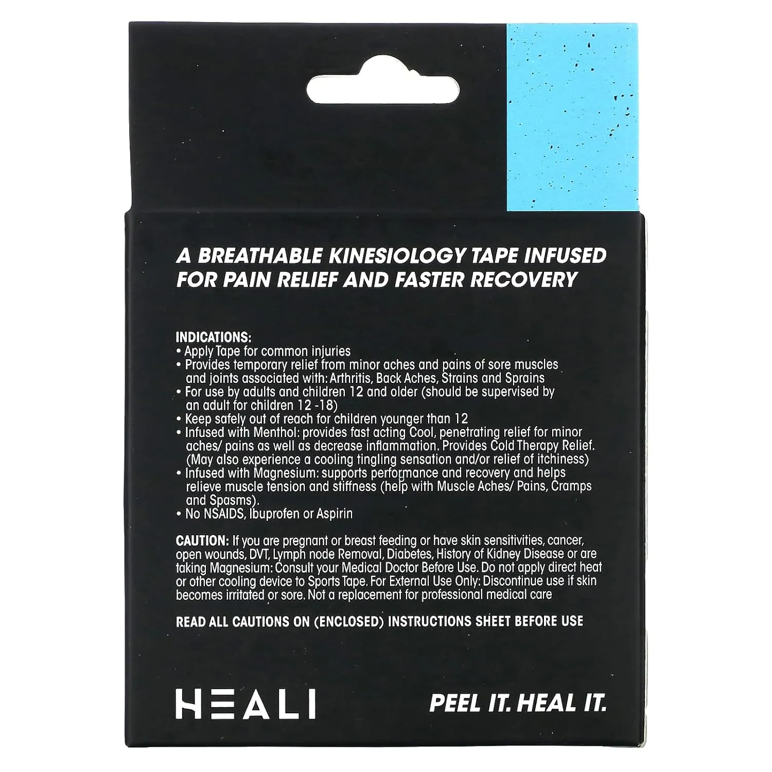 Heali Kinesiology Tape with Magnesium and Menthol, 20 Pcs Precut Strips, K Tape Roll, Knees, Physical Therapy Sports Tape for Muscle and Joint Pain Relief, Water Resistant, White with Blue Camo