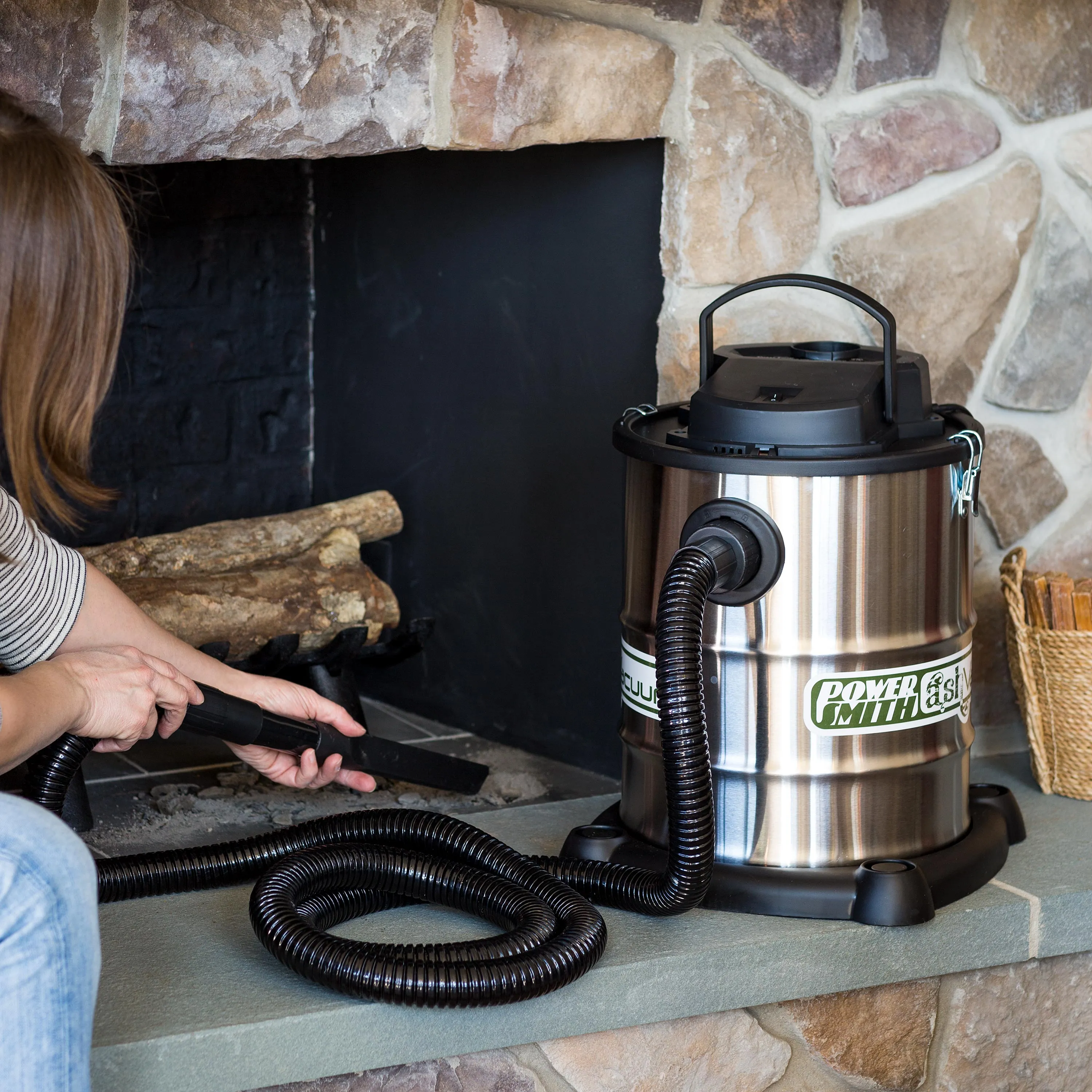 Heavy-Duty Fireplace Warm Ash Vacuum with Two Filters and Accessory Kit