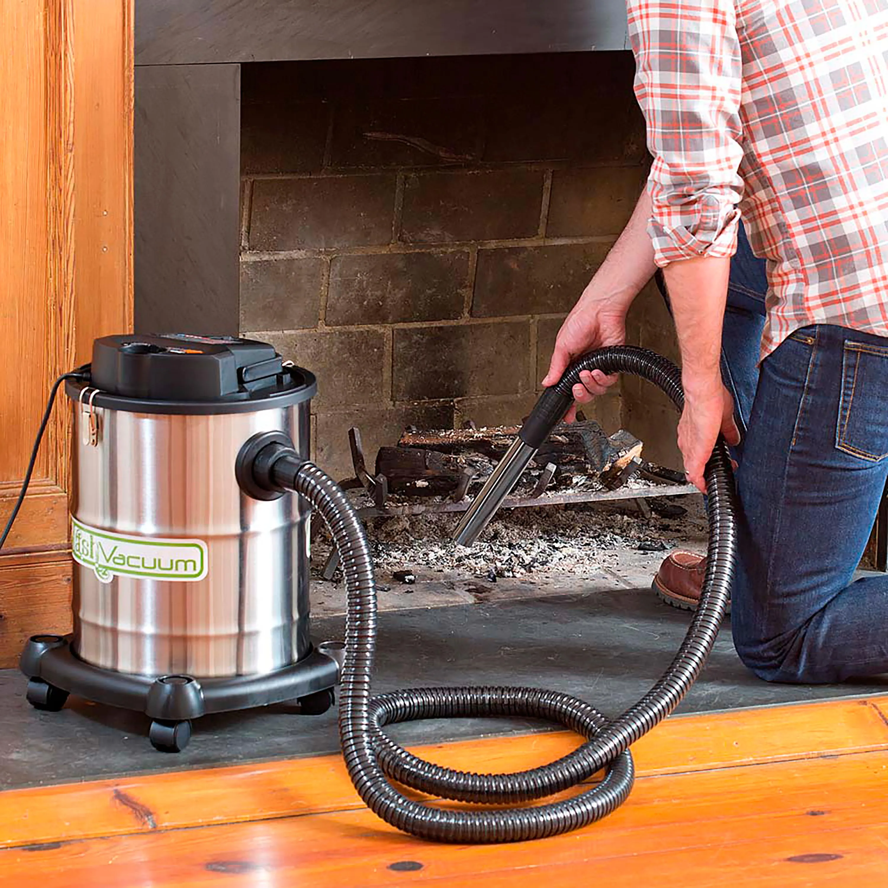 Heavy-Duty Fireplace Warm Ash Vacuum with Two Filters and Accessory Kit