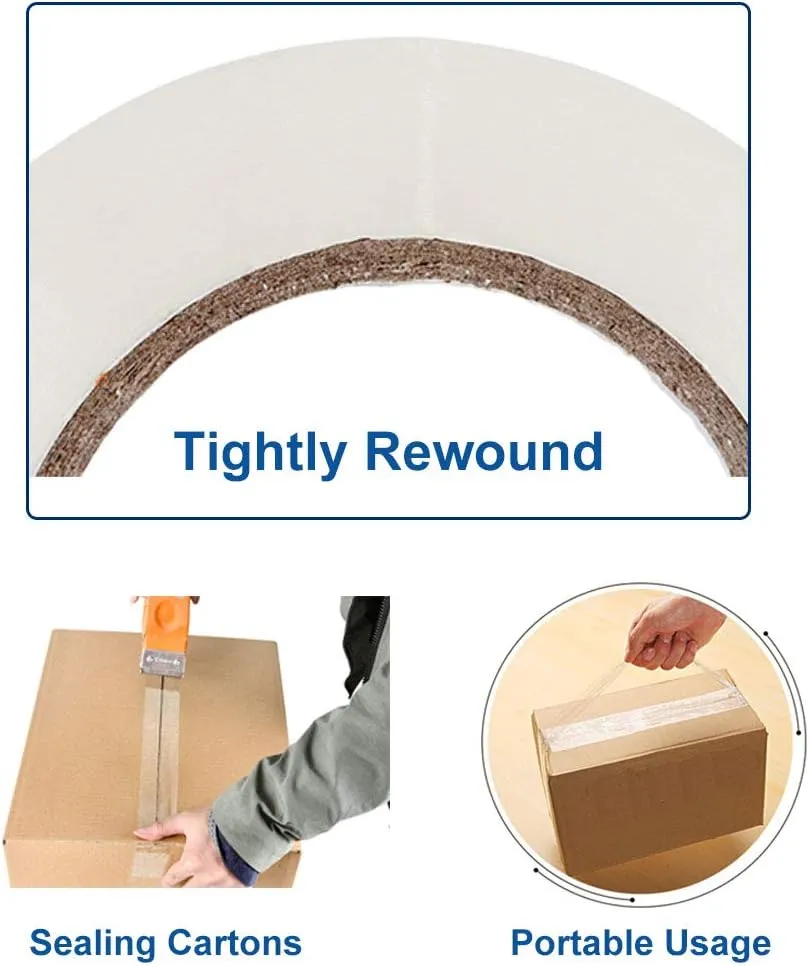 Heavy Duty Packing Tape 6 Rolls, Total 360Y, Clear, 2.7 mil, 1.88 inch x 60 Yards, Ultra Strong, Refill for Packaging and Shipping