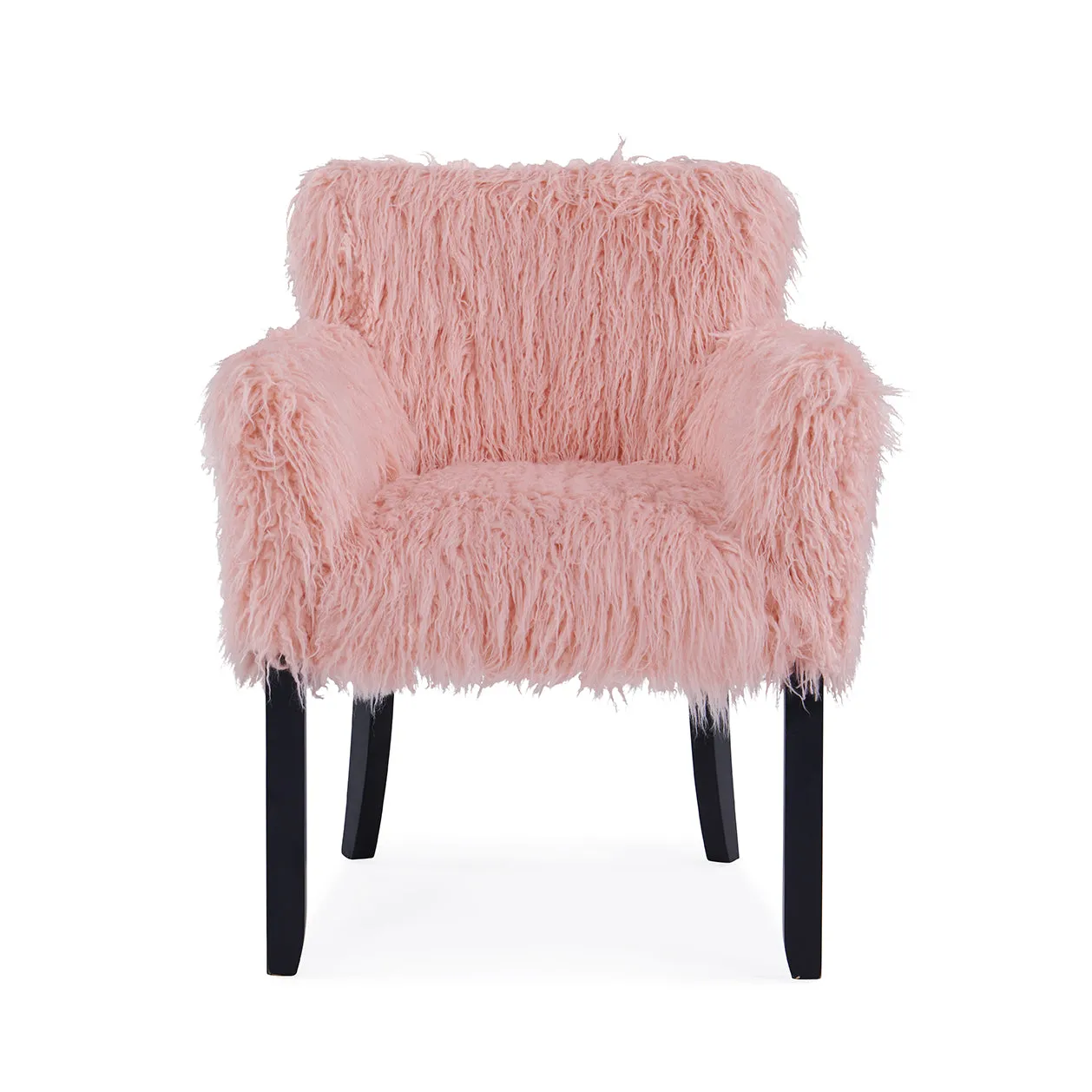 Heavy Shag Faux Sheepskin Tub Chair-Pink - DE.L