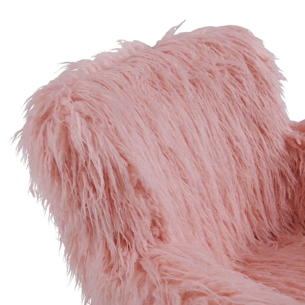 Heavy Shag Faux Sheepskin Tub Chair-Pink - DE.L